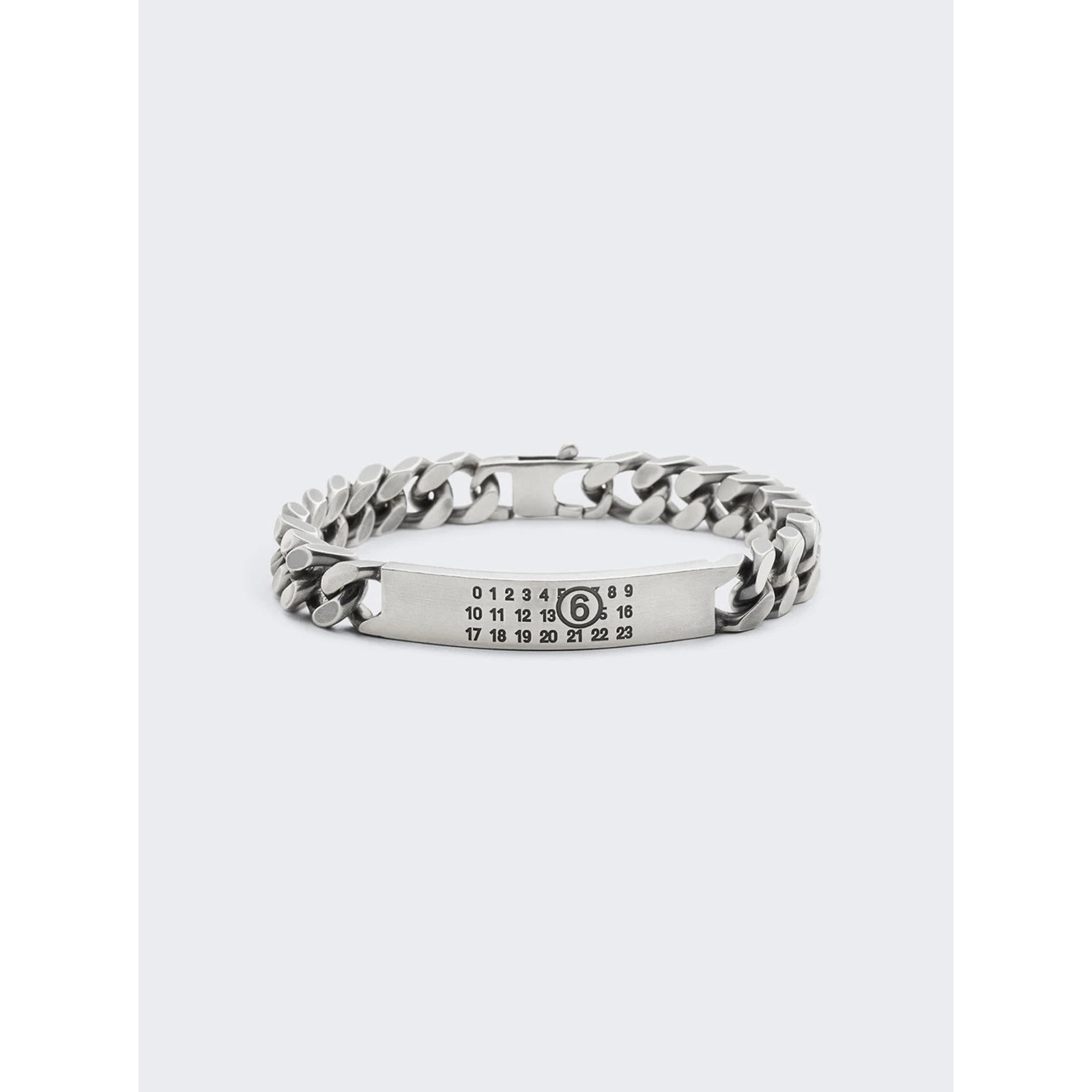 Maison Margiela (Size 10) Minimal Logo Id Tag Curb Bracelet Brunito